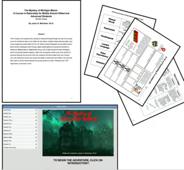 The Mystery of Mulligan Manor: A Course in Rationality for Middle School Students
